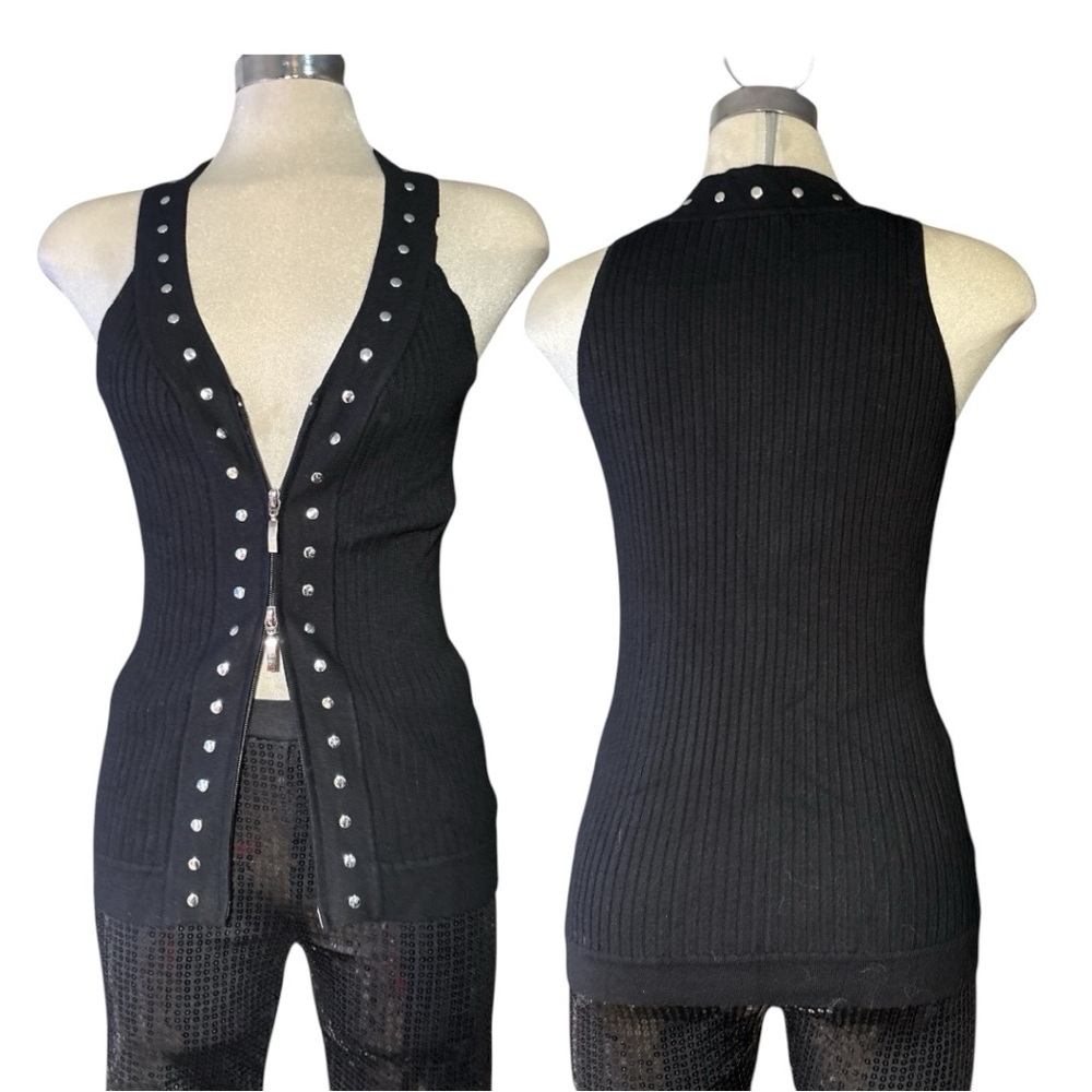 Bellini Black Knitted Top Size S